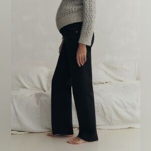 Mango Maternity Wide Leg Jeans in Black